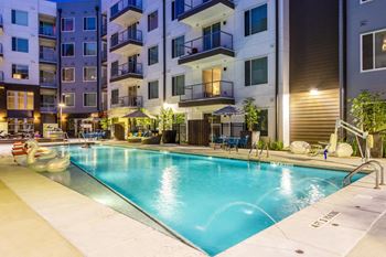 Pool View from apartment at Spoke Apartments in Atlanta, GA